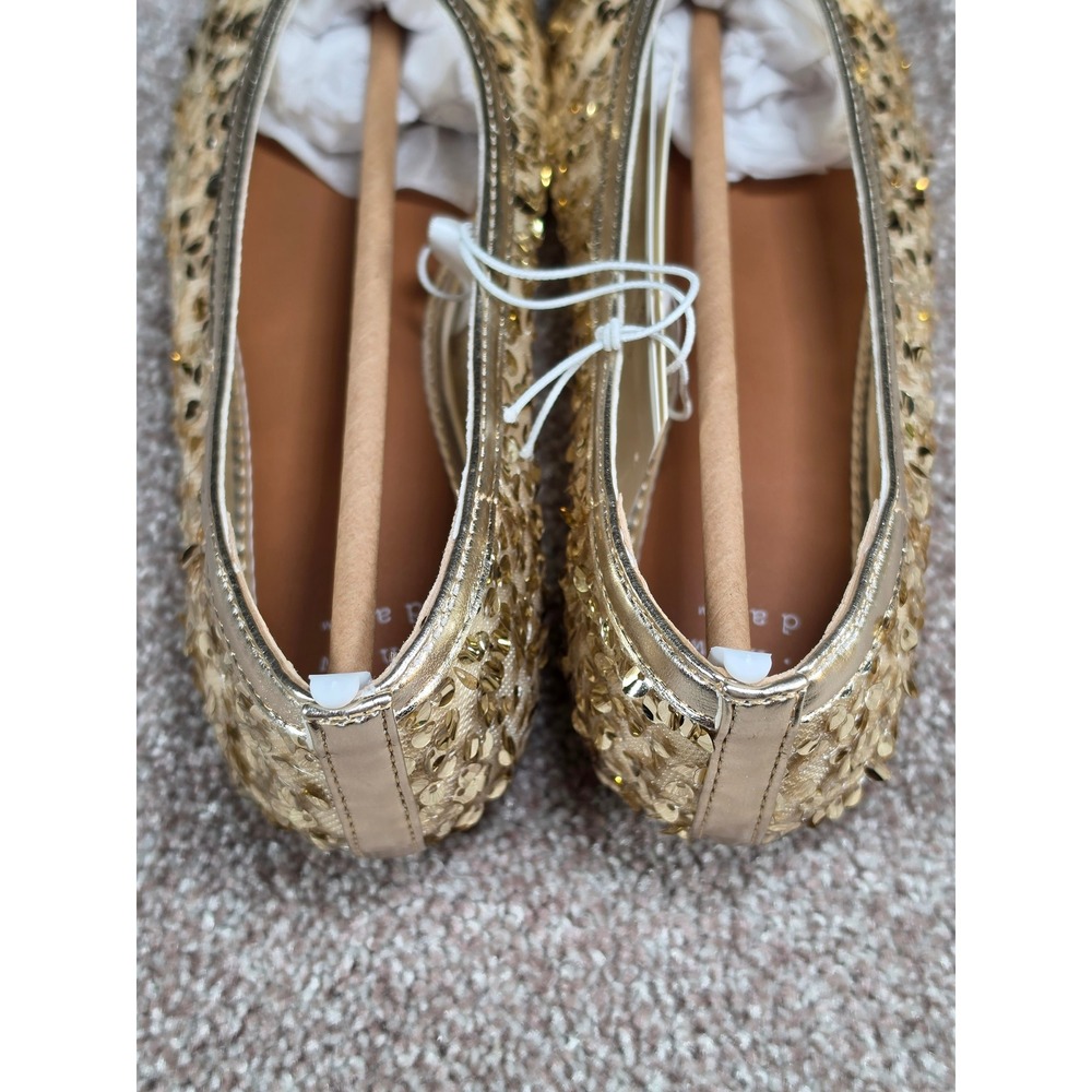 A New Day Sammie Champagne Gold Sequin Ballet Flats Womens 6 New - Picture 5 of 6